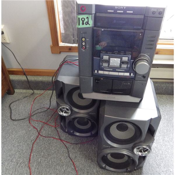 Sony Component Stereo system with three CD changer tape decks AM FM radio and speakers