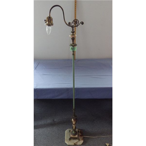 Vintage bridge lamp with marble