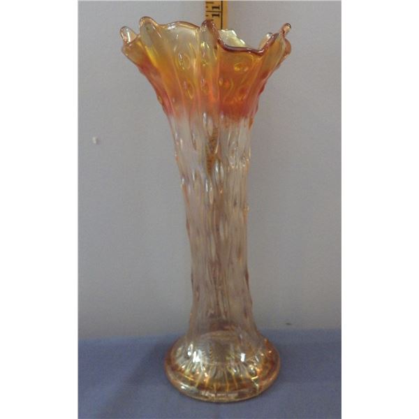 Vintage Carnival glass Marigold tree bark Swung vase