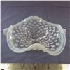 Image 1 : Vintage art glass Moonstone Opalescent hobnail bowl with ruffled edge