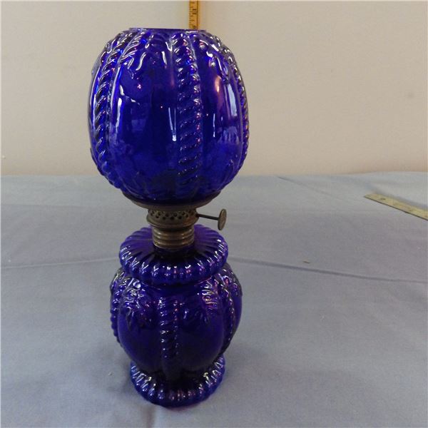 Cobalt blue style oil lamp