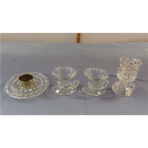 lot of glass candle holders