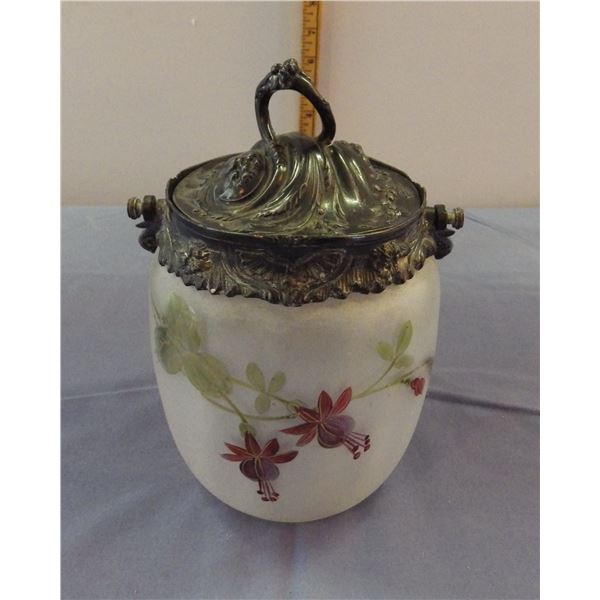 Antique Victorian style biscuit barrel also known as a cracker jar