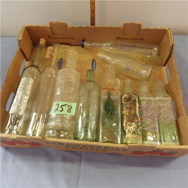Assortment of glass bottles