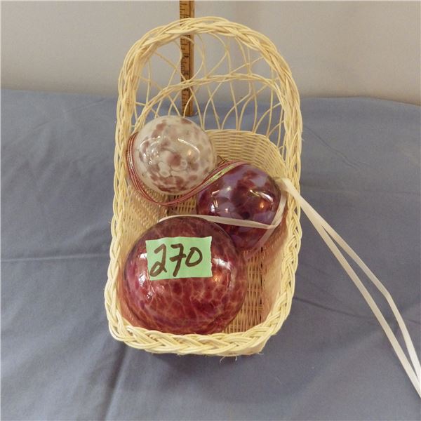 Basket with glass friendship balls