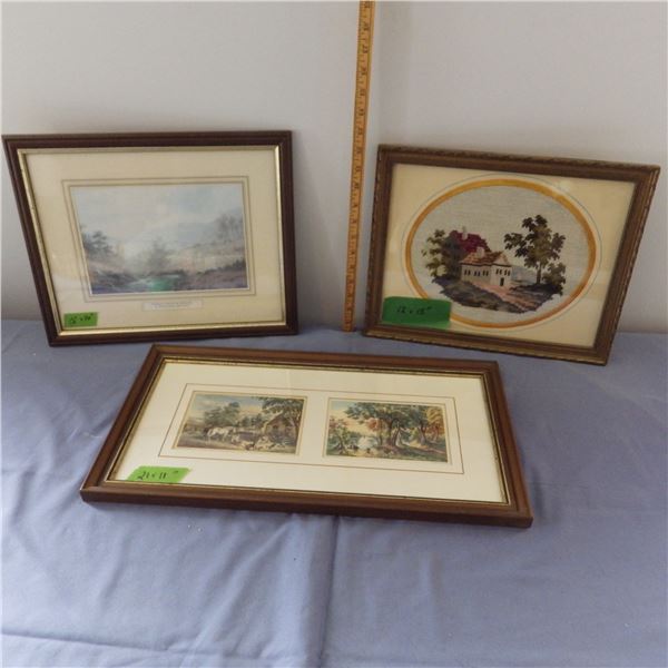 Vintage framed pictures etc