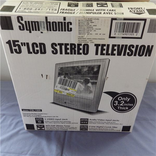 LCD stereo Television 15 inch  Appears new in box