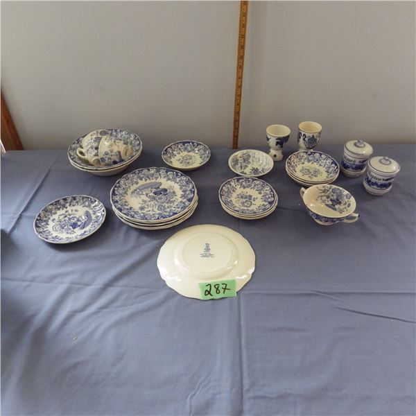 Assorted vintage dinnerware Some chips