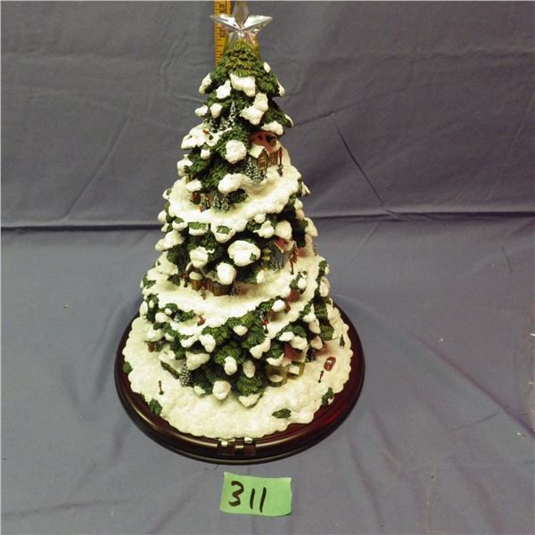 Thomas Kinkade  Village Christmas Illuminated tree figurine