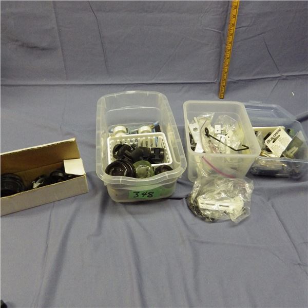 Plumbing supplies, Vintage glass feet for under furniture etc