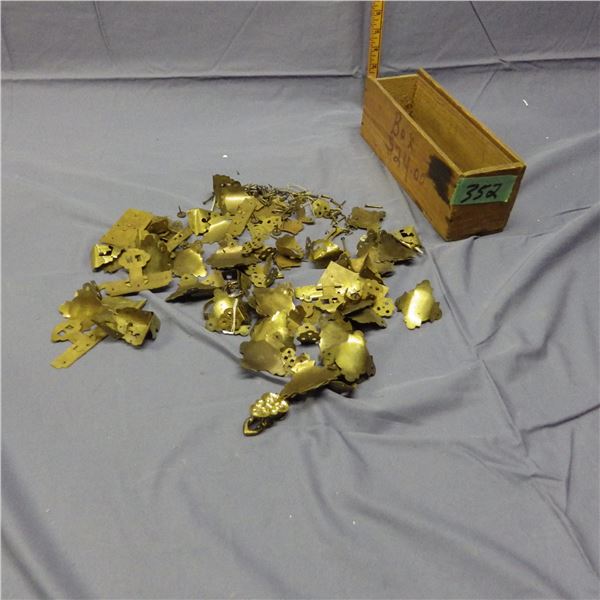 Wood box with brass corner accessories etcetera