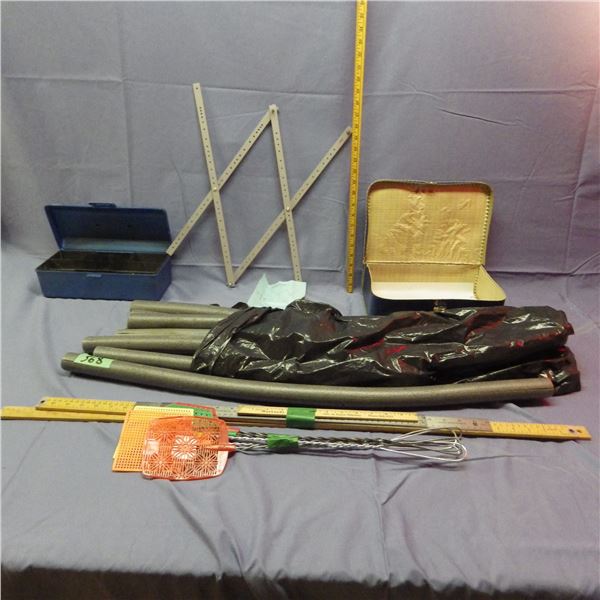 Yardsticks, fly swatters tool boxes et cetera