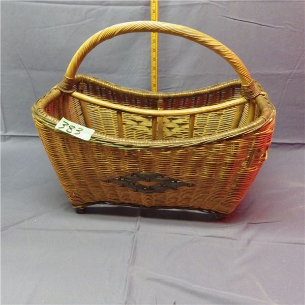 Wicker   basket with handle