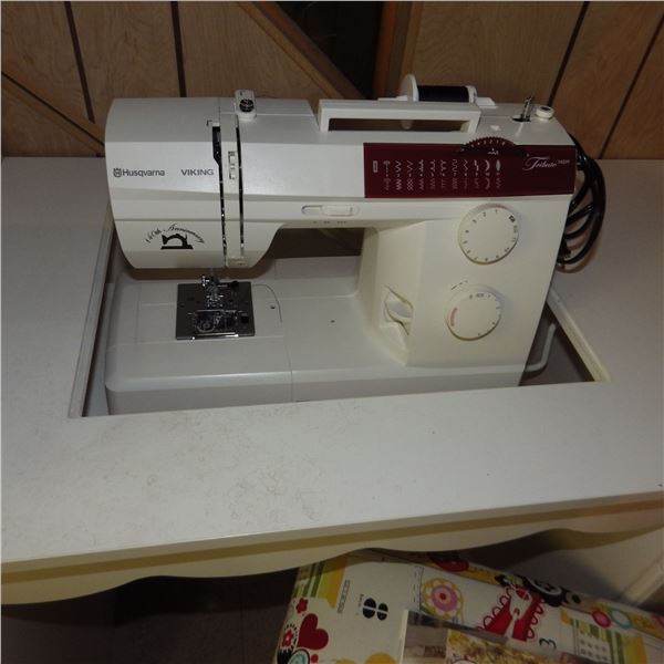 Sewing table with chair and Husqvarna sewing machine tribute 140 m