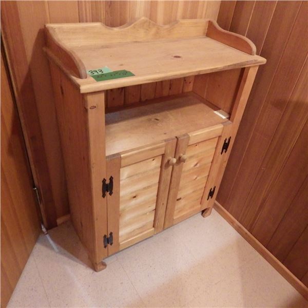 Wood storage cabinet with doors