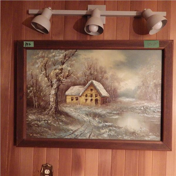 Framed picture winter scene