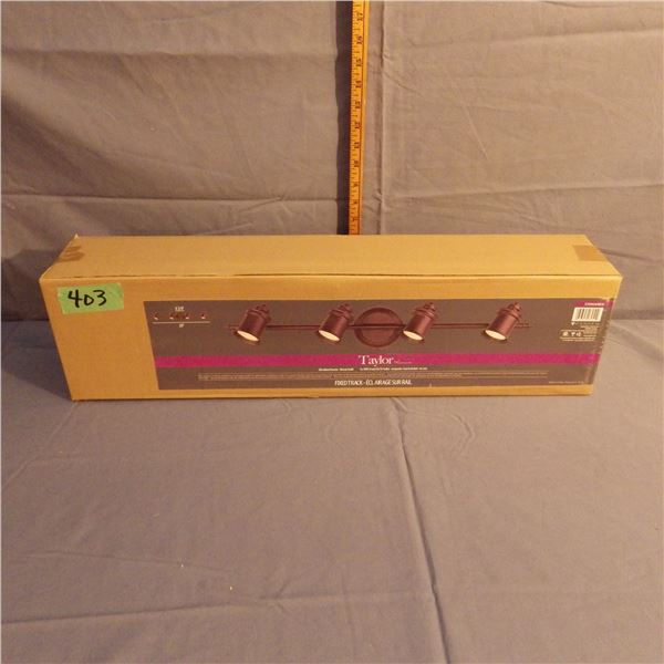 Fixed track wall lamp with four light heads