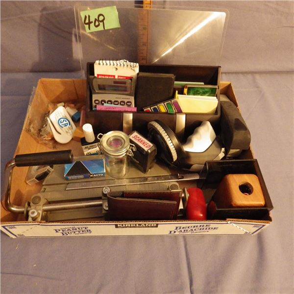 Lot of miscellaneous off supplies , hole punch label maker Etcetera
