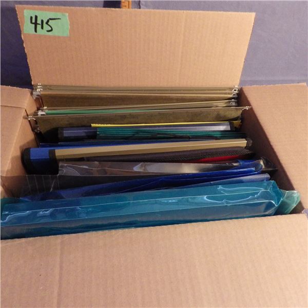 Box with assorted hanging file folders et cetera