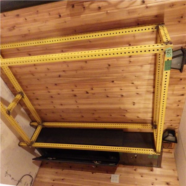 Heavy duty shop built rack for hanging clothes etc