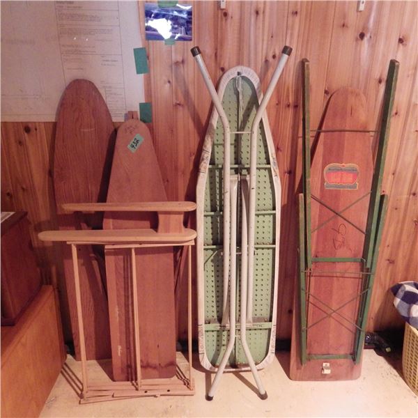 Vintage wood ironing boards and metal ironing board