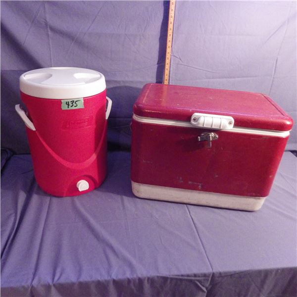 Insulated  Coleman drink cooler and Coleman food cooler