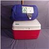 Image 1 : coleman cooler and Woods sleeping bag