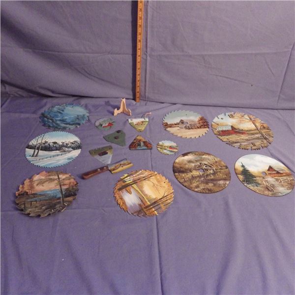 Hand painted circular saw blades Etcetera
