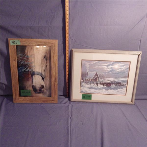 Lot of two framed pictures signature noted in photo