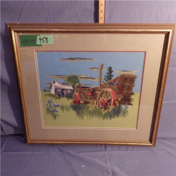 Framed picture looks to be cross stitch