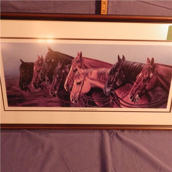 Framed picture of horses   - the Best of the Remuda  - artist proof signed and numbered 21 of 250