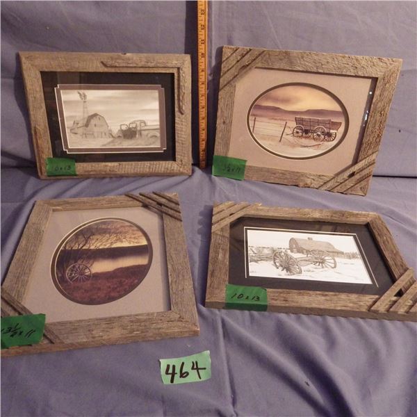 Lot of photos framed with old barn board