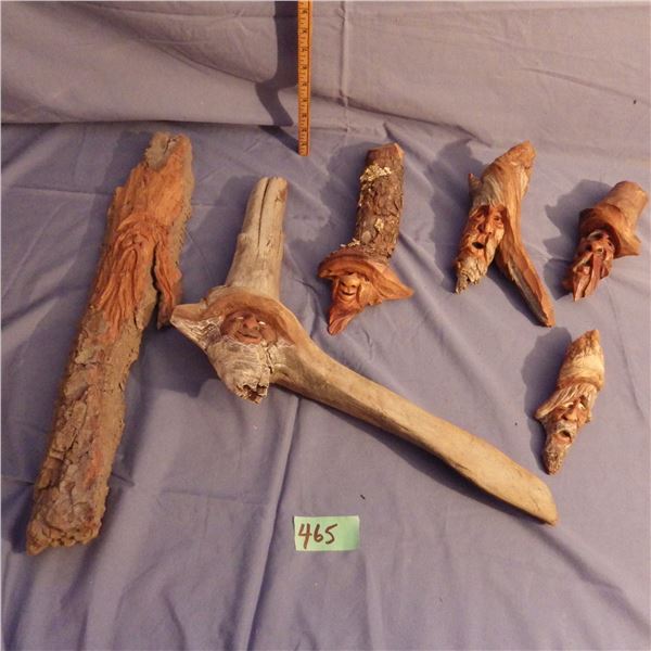 Lot of hand carved wood carvings