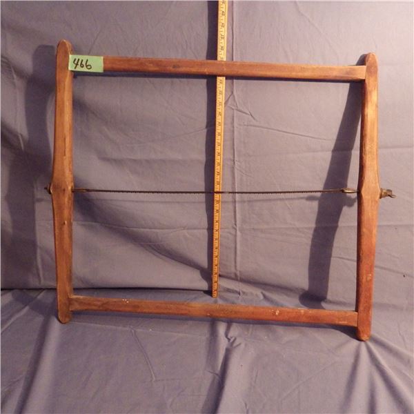 Vintage wood framed saw
