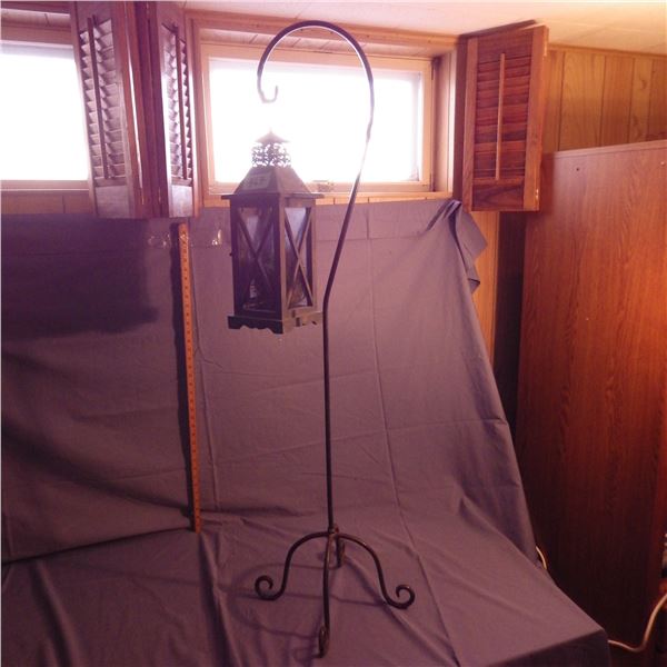 Metal lamp and Shepherd's hook stand