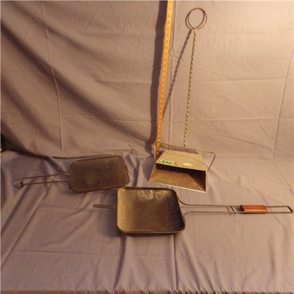 Vintage popcorn popper for over the fire and metal dust pan