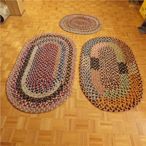 Lot of 3 handmade floor mats