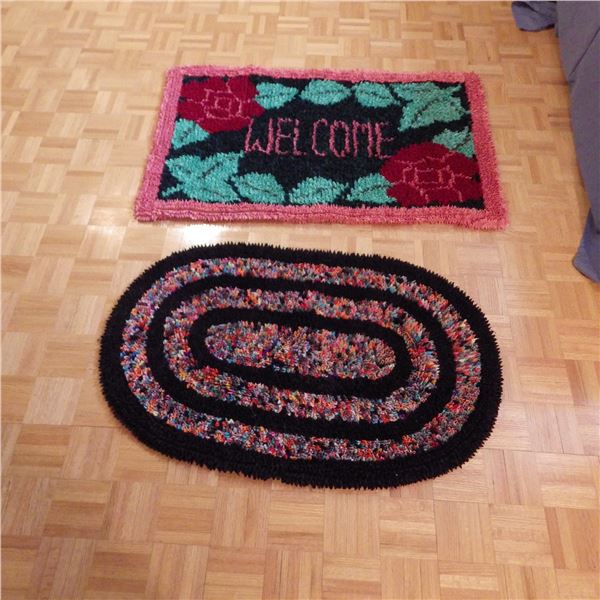 Lot of two handmade floor mats