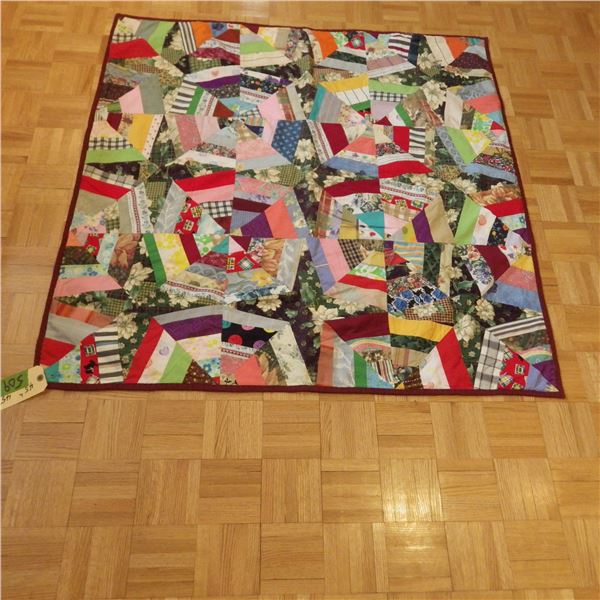 Vintage quilt size noted in photo
