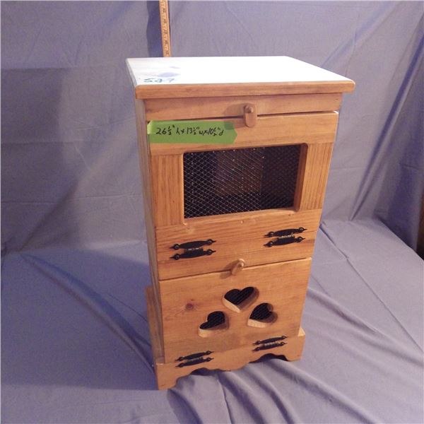 Wood vegetable bin