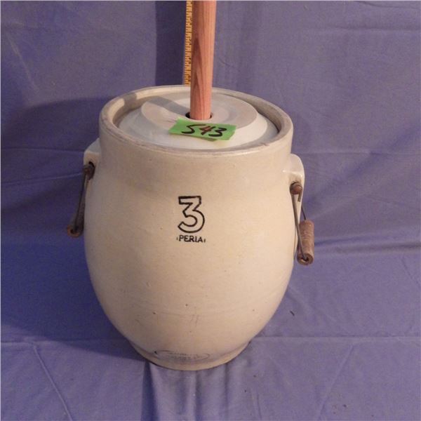 Vintage medalta stoneware butter churn