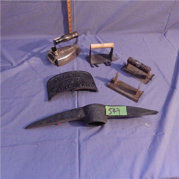 Pick axe head  and other cast pieces etc
