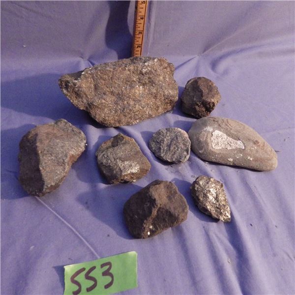Various rocks some with looks to be fool's gold in them