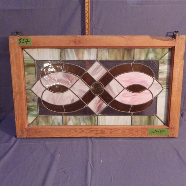 Vintage stained-glass window for display