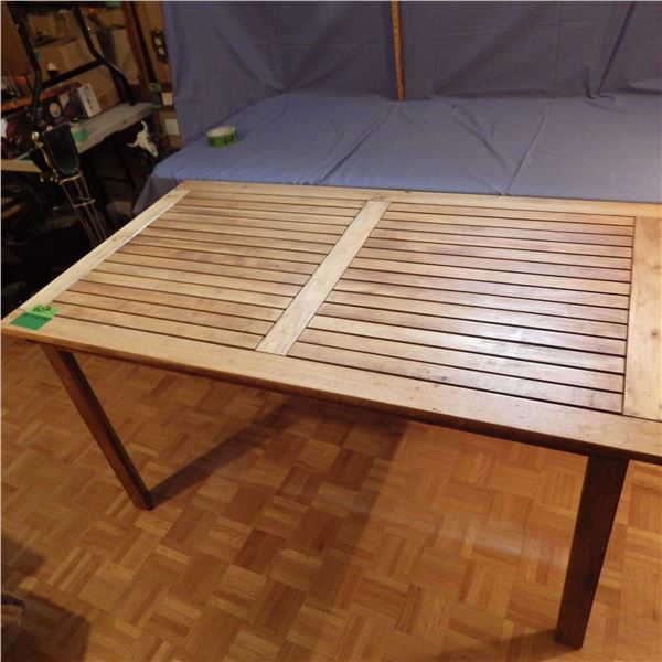 Wood framed table possibly teak