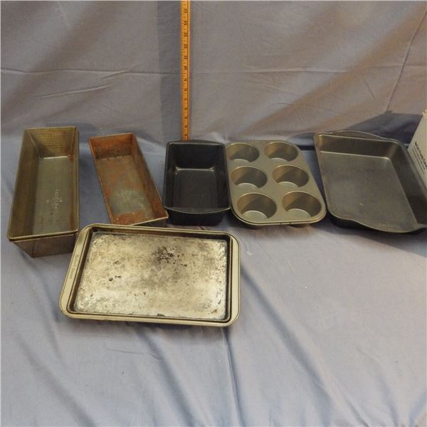 Lot of muffin and other baking tins