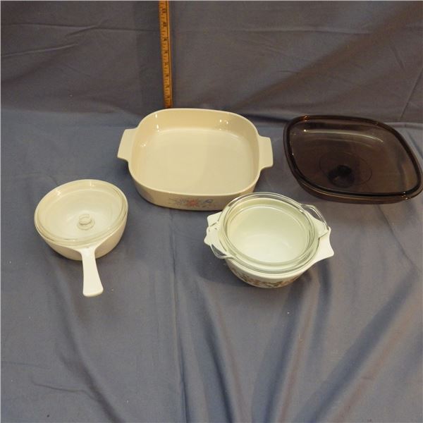 Lot of Corningware style baking dishes