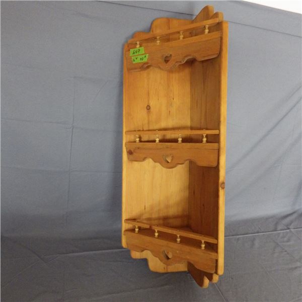 Wood display shelf with two small doors