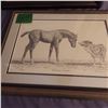 Image 4 : Lot of 4 framed pictures horse and western theme  Artist signatures noted in photos