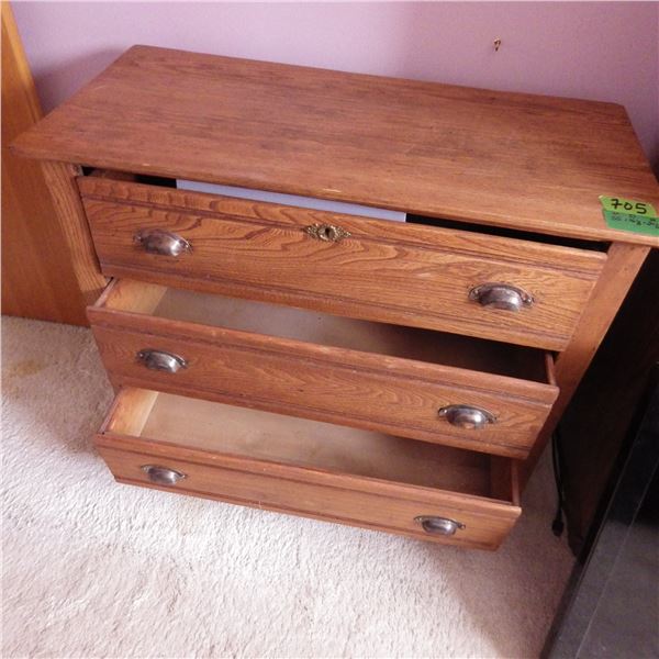 Oak 3 drawer  Dresser